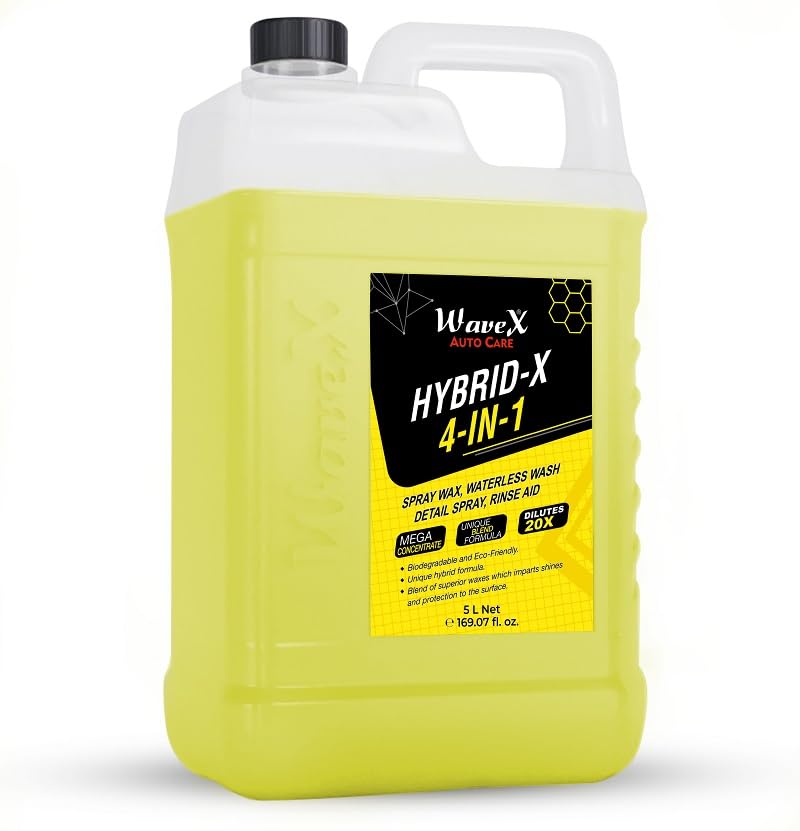 Wavex Hybrid-X Waterless Car Wash, Spray Wax, Rinse Aid and Quick Detailer Concentrate(5L) Car Cleaning Spray | Dilutes 20 Times with Water - Image 1