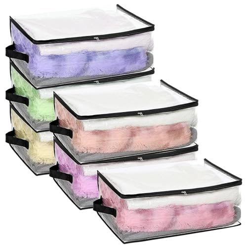JOUTYFOR 6Pcs Clear Blanket Storage Bags with Zipper Plastic Storage Bags for Closet Clothes Comforter Toys Sweaters Bedding Bed Sheet Organizers 35L 95 Gallons - Image 1
