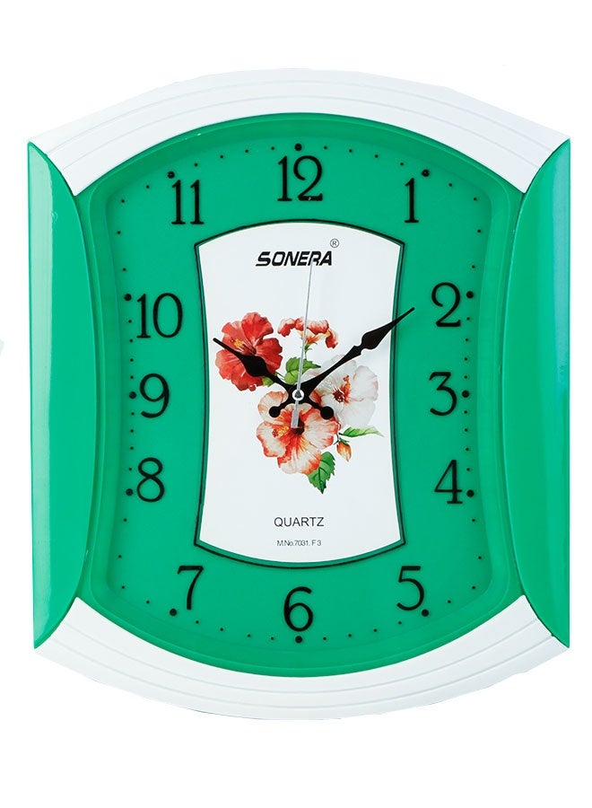 Sonera Wall Clock -7031-Analog -Quartz - Green Color - Image 1