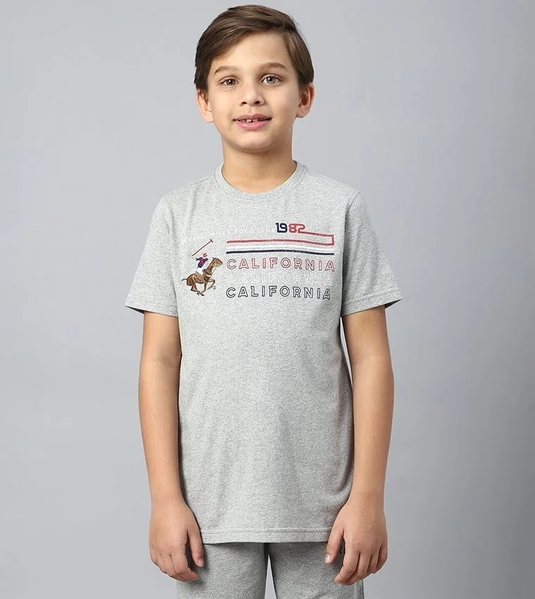 Boys Typography Printed Cotton T-shirt