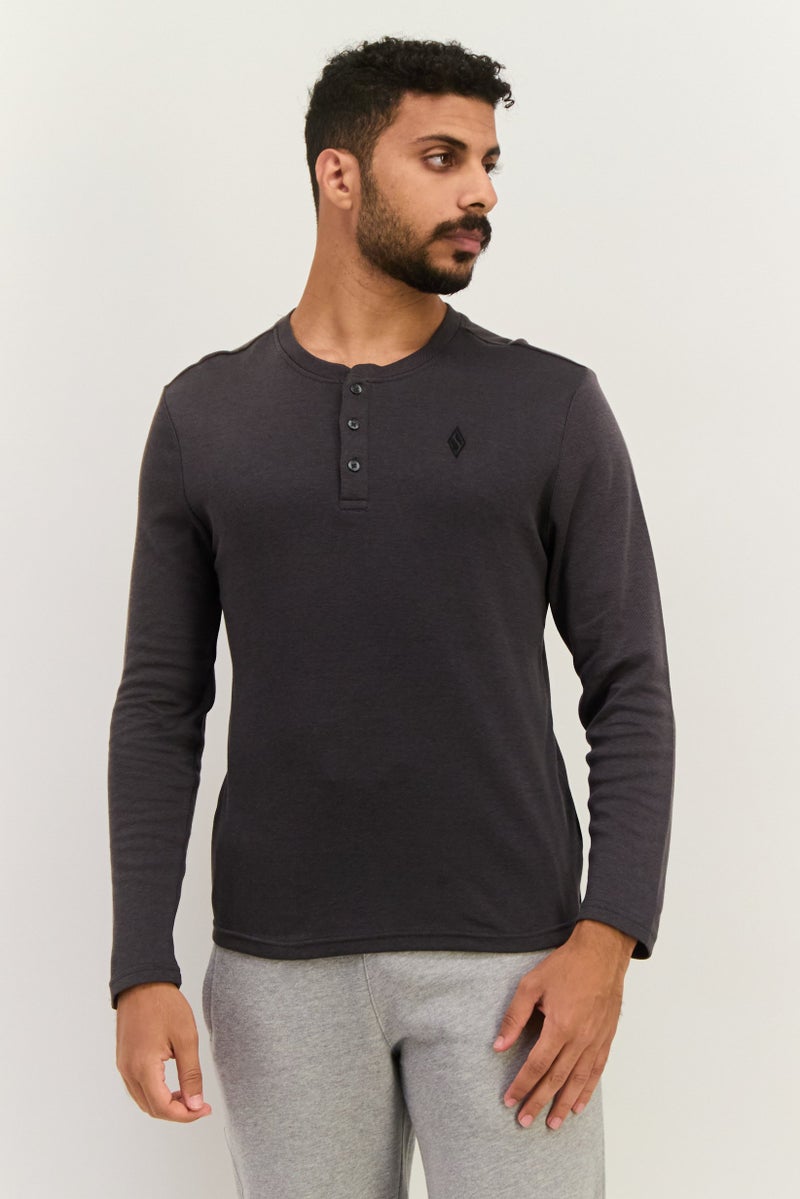 SKECHERS Men Sportswear Fit Long Sleeve Outdoor T-Shirts, Charcoal  - Image 1