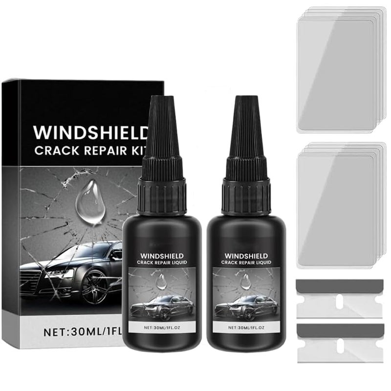 KEBEGE Windshield Crack Repair Kit2026 Upgraded Windshield Repair Kit DIY Quick Glass Repair Liquid Kit for Chips Cracks 2 Set - Image 1