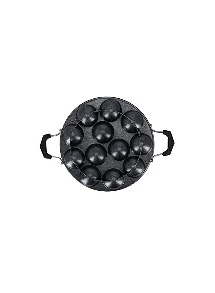 إيروريكس Dc1909 12Pits Nonstick Appam Pathram مادة ألومنيوم متينة مقبض مريح مثالي لطهي Appam في المنزل - Image 1