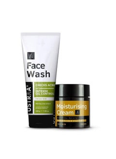 Oil Control Pack (Dermatologically Tested Face Wash Oily Skin 200G & Moisturising Cream Oily Skin 100G) Moisturizes & Hydrates Skin No Harmful Chemicals