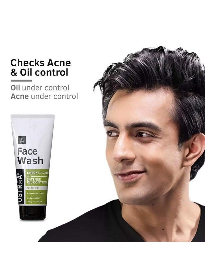 Ustraa - Oil Control Pack (Dermatologically Tested Face Wash Oily Skin 200G & Moisturising Cream Oily Skin 100G) Moisturizes & Hydrates Skin No Harmful Chemicals - Image 1
