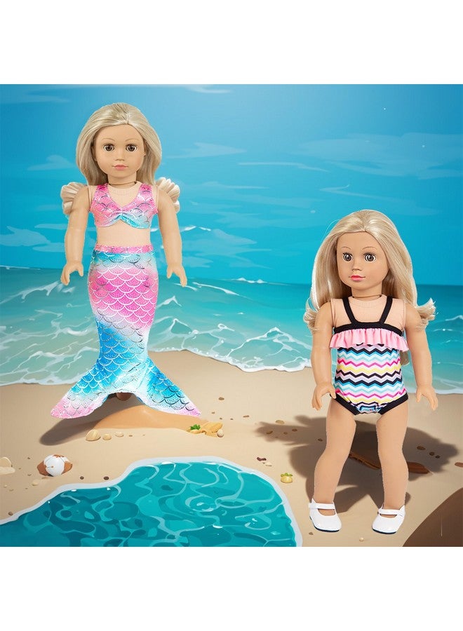 ebuddy 10 Sets 18 inch Doll Clothes and Accessories - Including Mermaid Costume, Stylish Casual Outfit, Swimwear Fit for 18 Inch Dolls (No Doll) - Image 4