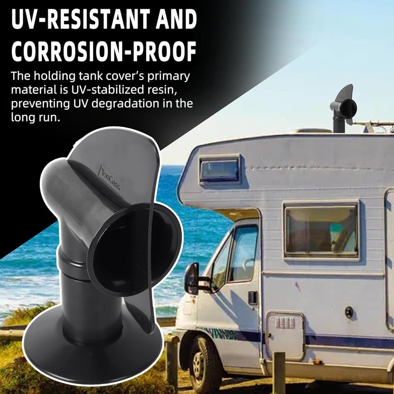 TonGass Black Rotating RV Sewer Vent Cover - Image 4