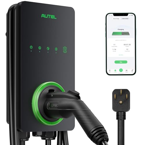 Autel Level 2 EV Charger 40 Amp Home Smart AI Electric Vehicle EV Charger WiFi and Bluetooth Enabled EVSE with inBody Holster and 25Foot Cable NEMA 1450 PlugDark Gray - Image 1