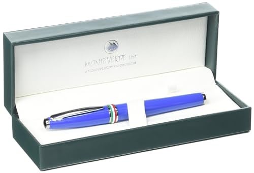 Monteverde قلم حبر سائل مونتيفيردي الولايات المتحدة ألدو دوماني إيطاليا باللون الأزرق الغريب - رأس رفيع - قلم كتابة فاخر - تصميم إيطالي - رأس من الفولاذ المقاوم للصدأ جوو - تدفق حبر سلس - قابل لإعادة التعبئة - صندوق هدايا متضمن - Image 4