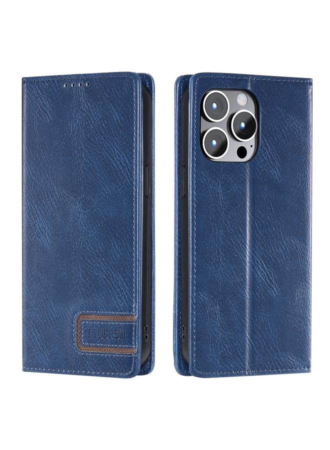 Zaboon Case For iPhone 13 Pro Max TTUDRCH RFID Retro Texture Magnetic Leather Phone Case - Image 1
