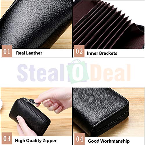 Stealodeal Black Leatherite 11 Slots ATM/Credit/Debit for Men & Women Card Holder Wallet - Image 2