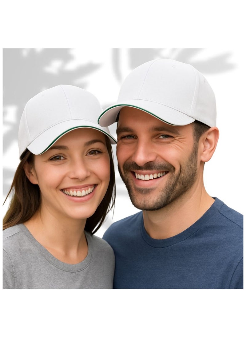 NENOUSH - Nenoush Plain Sandwich Baseball Cotton Classic And Adjustable Buckle Closure Cap For Unisex White Black Sandwich - Image 1