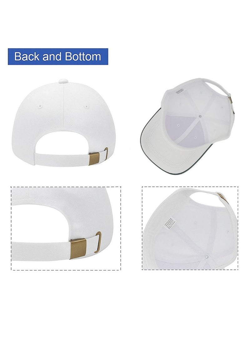 NENOUSH - Nenoush Plain Sandwich Baseball Cotton Classic And Adjustable Buckle Closure Cap For Unisex White Black Sandwich - Image 1