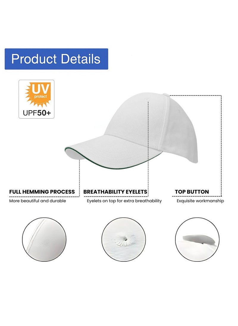 NENOUSH - Nenoush Plain Sandwich Baseball Cotton Classic And Adjustable Buckle Closure Cap For Unisex White Black Sandwich - Image 1