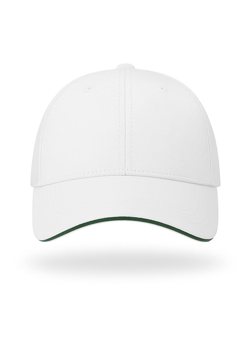 NENOUSH - Nenoush Plain Sandwich Baseball Cotton Classic And Adjustable Buckle Closure Cap For Unisex White Black Sandwich - Image 1