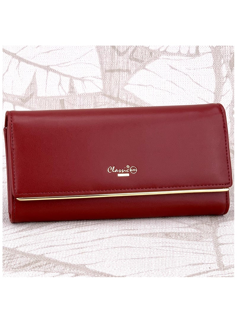 كلاسيك ميلانو - محفظة نسائية أنيقة من الجلد الصناعي مع حافظة بطاقات | محفظة عملات معدنية للنساء | محفظة نسائية نحيفة للاستخدام اليومي والسفر والهدايا