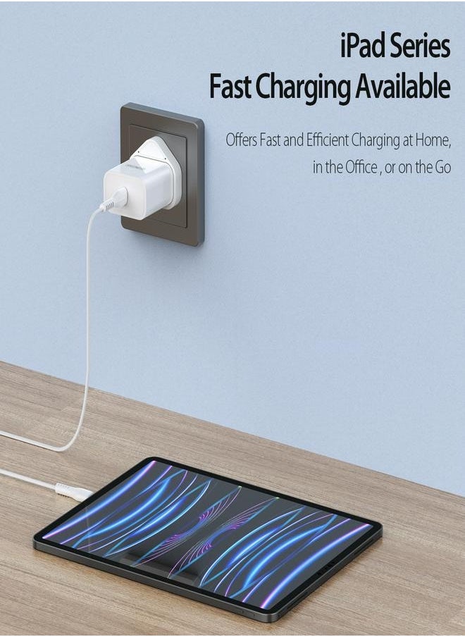 DUZZONA iPhone 20W Fast Charger | USB C Wall Charger with 1m USB C to Lightning Cable - Compatible with iPhone 14/14 Pro/14 Pro Max/13/12/SE2020/11/XR/XS Max/X/iPad  - Image 4
