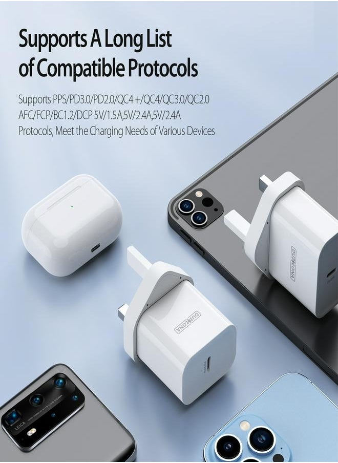 DUZZONA iPhone 20W Fast Charger | USB C Wall Charger with 1m USB C to Lightning Cable - Compatible with iPhone 14/14 Pro/14 Pro Max/13/12/SE2020/11/XR/XS Max/X/iPad  - Image 5