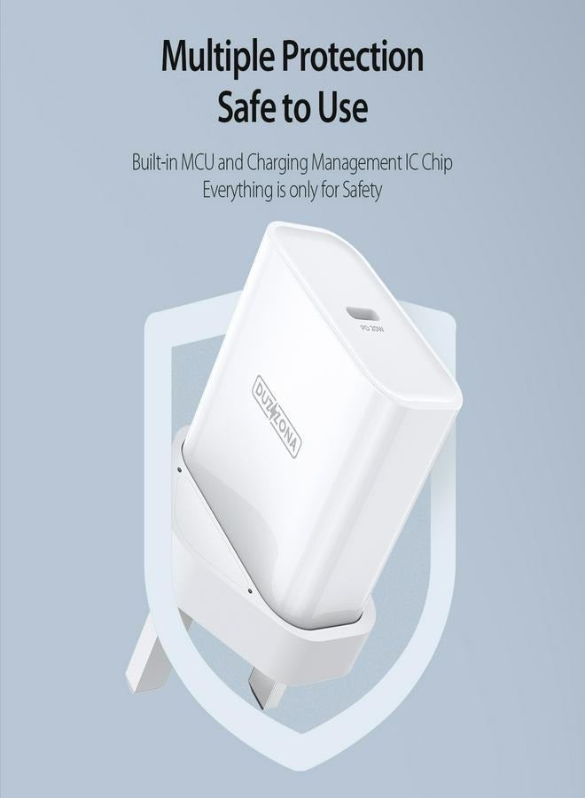 iPhone 20W Fast Charger | USB C Wall Charger with 1m USB C to Lightning Cable - Compatible with iPhone 14/14 Pro/14 Pro Max/13/12/SE2020/11/XR/XS Max/X/iPad