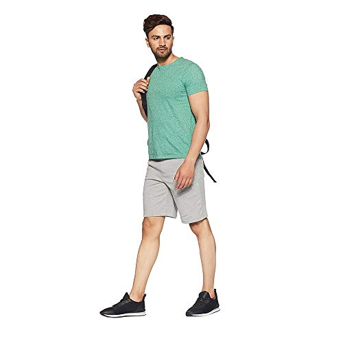 Van Heusen Athleisure Men Knit Shorts - Cotton Rich - Smart Tech, Easy Stain Release, Anti Stat, Ultra Soft, Quick Dry_50002_Grey Melange_L - Image 5