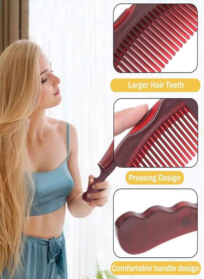 EHBELIF Dandruff Comb Fine Tooth Scalp Detox Comb Lice for Women, Men & Kids Stainless Steel Scalp Detoxing, Sweep & Massage Hair Brush Tool for Hair Care (Red 2PC) - Image 3