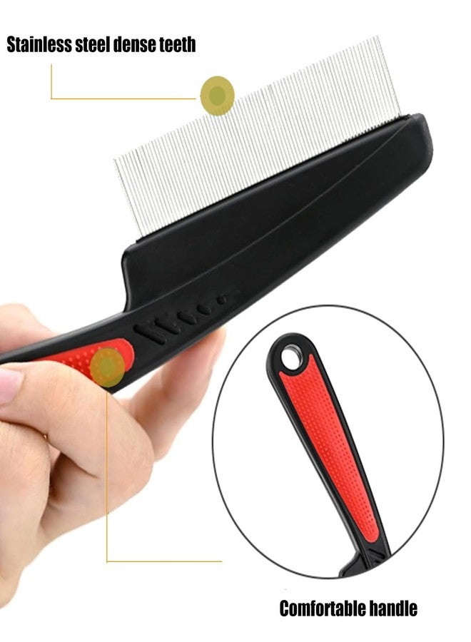 EHBELIF Dandruff Comb Fine Tooth Scalp Detox Comb Lice for Women, Men & Kids Stainless Steel Scalp Detoxing, Sweep & Massage Hair Brush Tool for Hair Care (Red 2PC) - Image 5