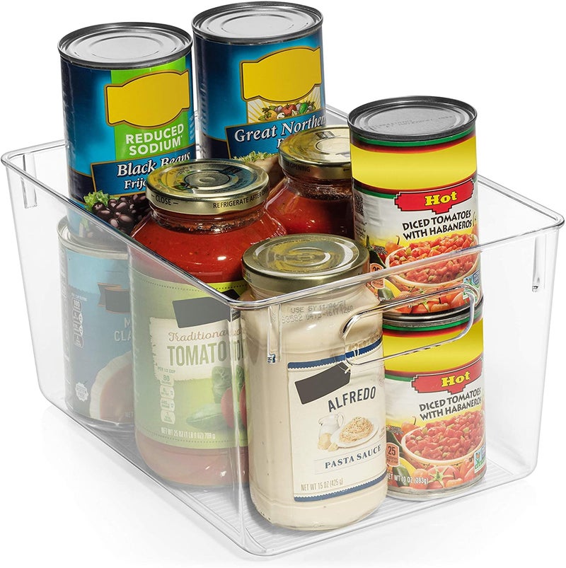 Snazzy Clear Plastic Pantry Organizer Bins, 6 PCS Food Storage Bins with Handle for Refrigerator, Fridge, Cabinet, Kitchen, Countertops, Cupboard, Freezer Organization and Storage, BPA Free, Medium - Image 4