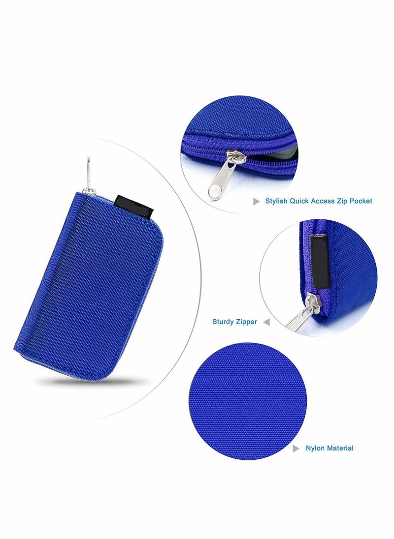 Excefore Memory Card Cases 22 Slot Zippered SD Micro SD CF SDXC SDHC MMC Secure Digital Memory Compact Flash Cards Carrying Holder Bags Pouch Organizer Keeper Media Storage Organization 1PCS 8 Pages Blue  - Image 3