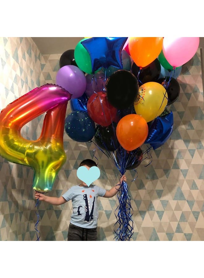 PatiCool 40 Inch Rainbow Number Balloon 4, Large Number Foil Balloons Mylar for Girl Boy Birthday Party Celebration Decorations Supplies, Digital Balloons for Wedding Anniversary Events Decorations - Image 5
