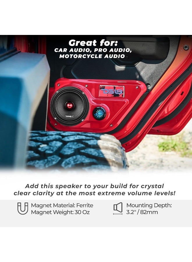 DS18 DS18 PRO-X6BM Loudspeaker - 6.5", Midrange, Red Aluminum Bullet, 500W Max, 250W RMS, 8 Ohms - Premium Quality Audio Door Speakers for Car or Truck Stereo Sound System (1 Speaker) - Image 3