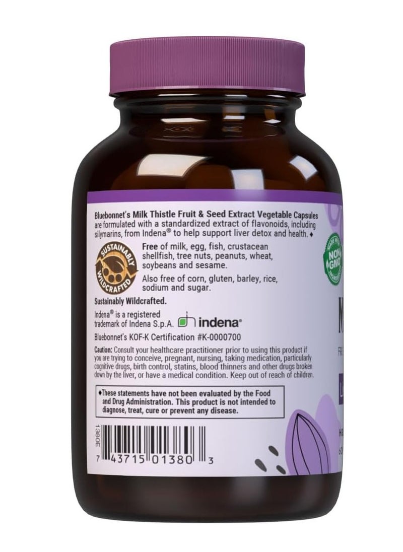 Bluebonnet Nutrition - Standardized Milk Thistle Fruit and Seed Extract Vegetable Capsules, 60 count - Image 1