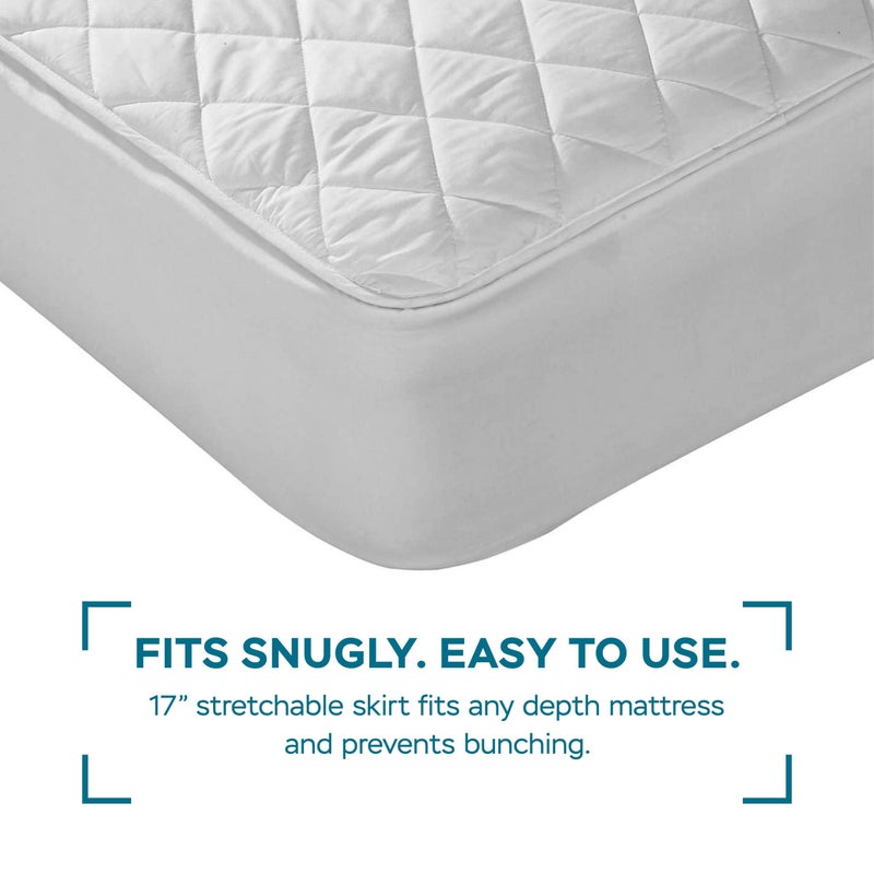 Stuff4Tots Waterproof Mattress Protector (King)  Premium with Four Layer Protection  Super Soft  Comfortable and Breathable  Fitted  Machine Washable and Vinyl Free. 76"" x 80"" - with 17"" Skirt  - Image 4