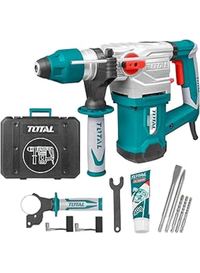 Total professionele geluidshamer 1500 W 5,5 J met 3 bits en 2 beitels, SDS plus boorhouder + koffer