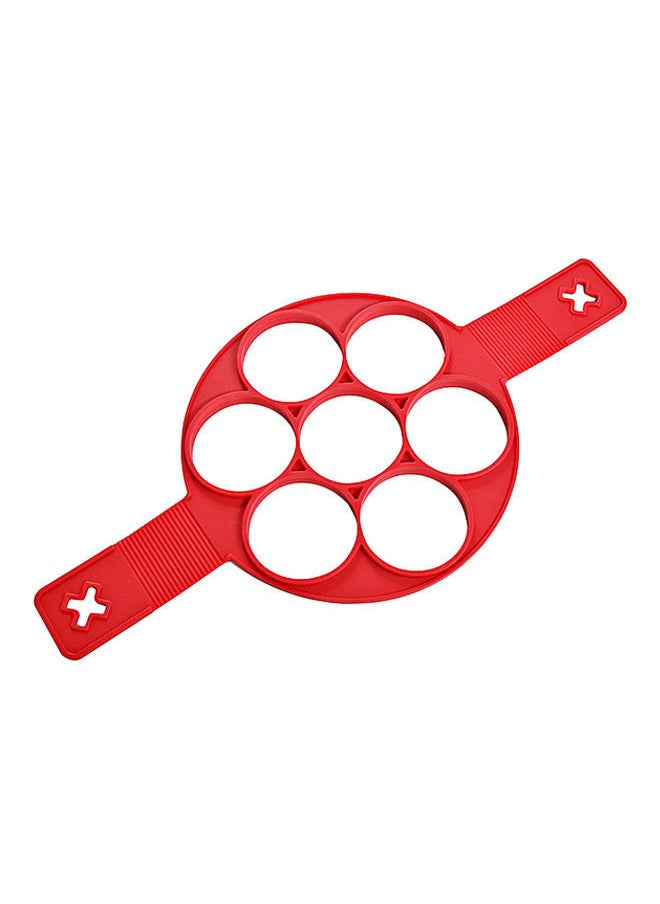 NIBEMINENT - Egg Baking Round Holes Ring Mould Red - Image 1