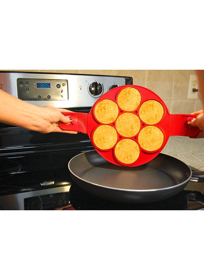 NIBEMINENT - Egg Baking Round Holes Ring Mould Red - Image 1