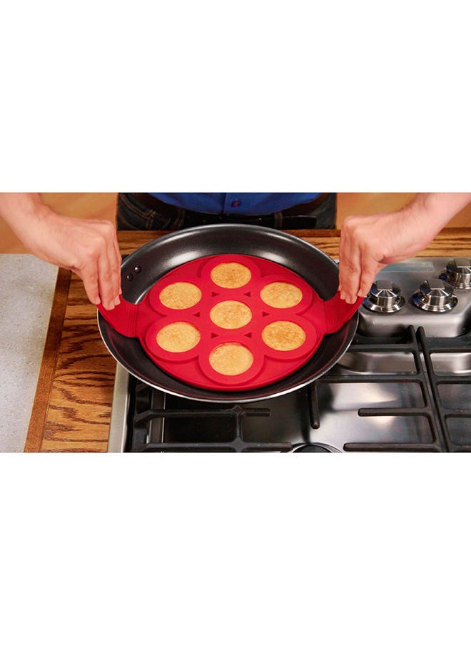 NIBEMINENT - Egg Baking Round Holes Ring Mould Red - Image 1
