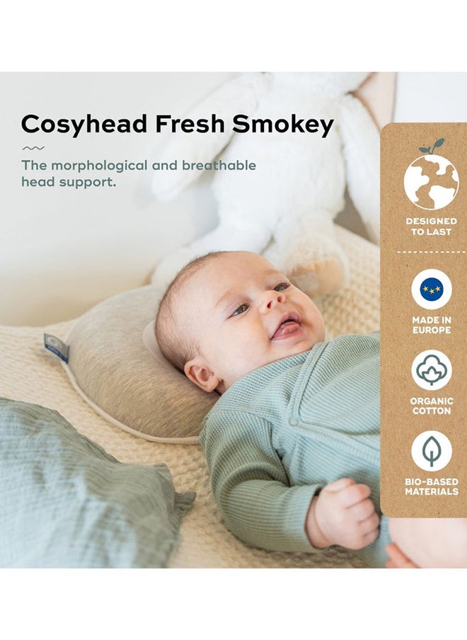 babymoov The Morphological And Ultra Breathable Cosyhead Fresh Anti Flat Head Baby Pillow, Smokey, Designed To Prevent Flat Head Syndrome, Suitable From Birth  - Image 5