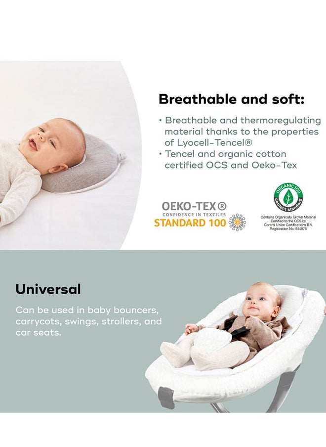 babymoov The Morphological And Ultra Breathable Cosyhead Fresh Anti Flat Head Baby Pillow, Smokey, Designed To Prevent Flat Head Syndrome, Suitable From Birth  - Image 2