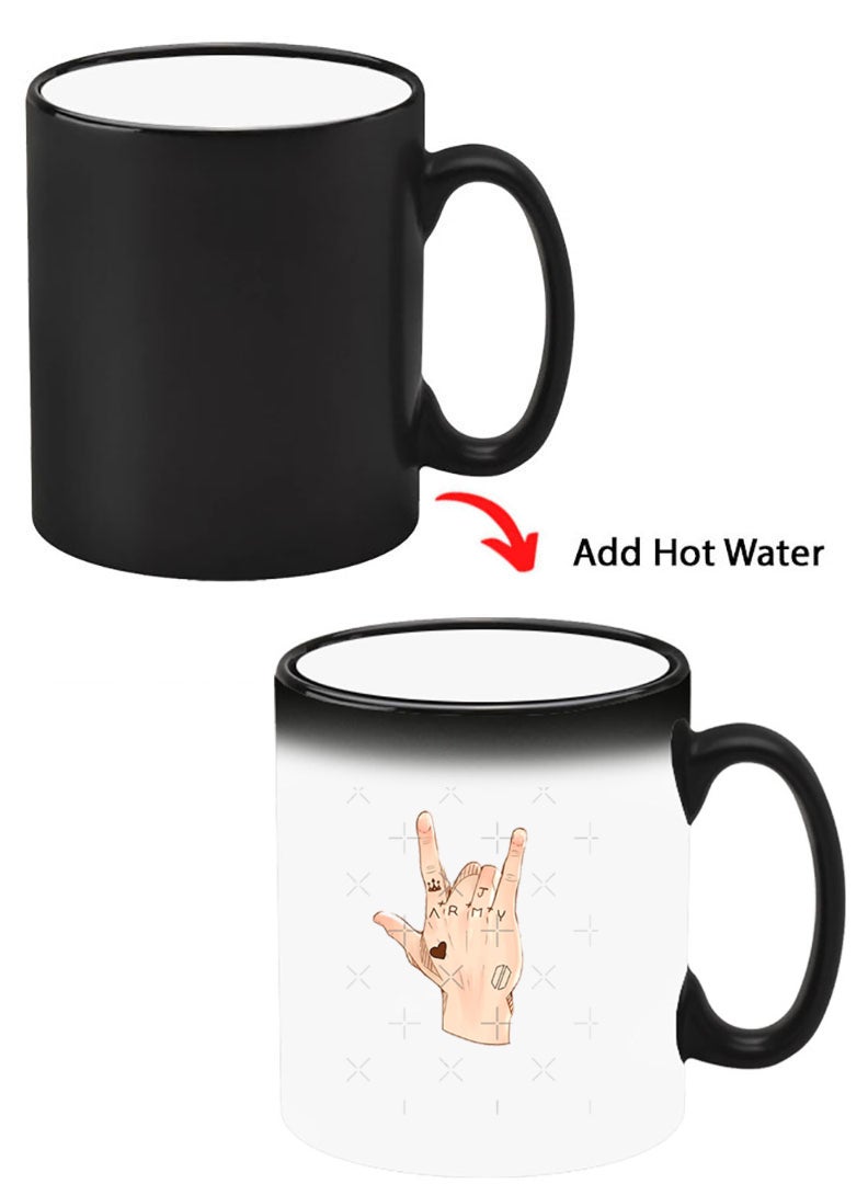 Theodor Color Changing Heat Sensitive Ceramic Mug, Image Revealed When HOT Liquid is Added! Army - Image 1