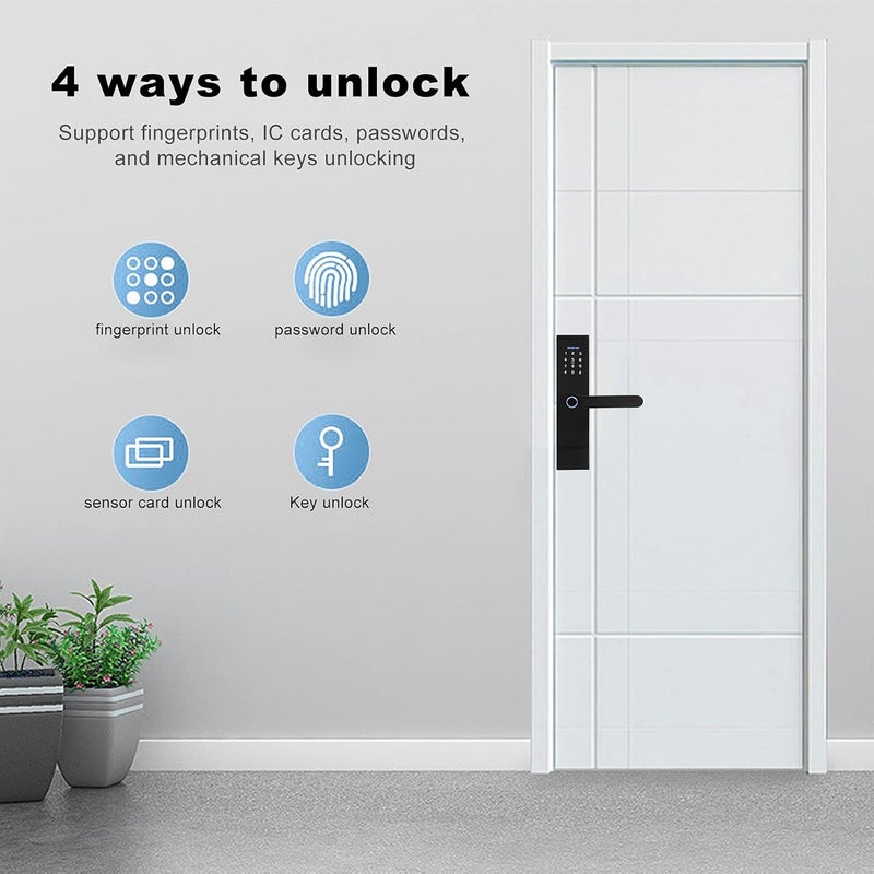 comfrt Smart Lock Keypad Door Lock Keyless Entry Door Lock Smart Door Lock Fingerprint Password IC Card Unlocking Anti‑Theft Security Equipment - Image 3
