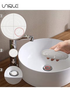 Unique 4 Pieces Shower Drain Filter - Shower Hair Extension Mesh Plastic Floor Sink Strainer Can Be Cut Easy to Install and Clean - Fits Different Size Drain Openings/Bathroom/Washbasin/Tub/Kitchen - White  - Image 3