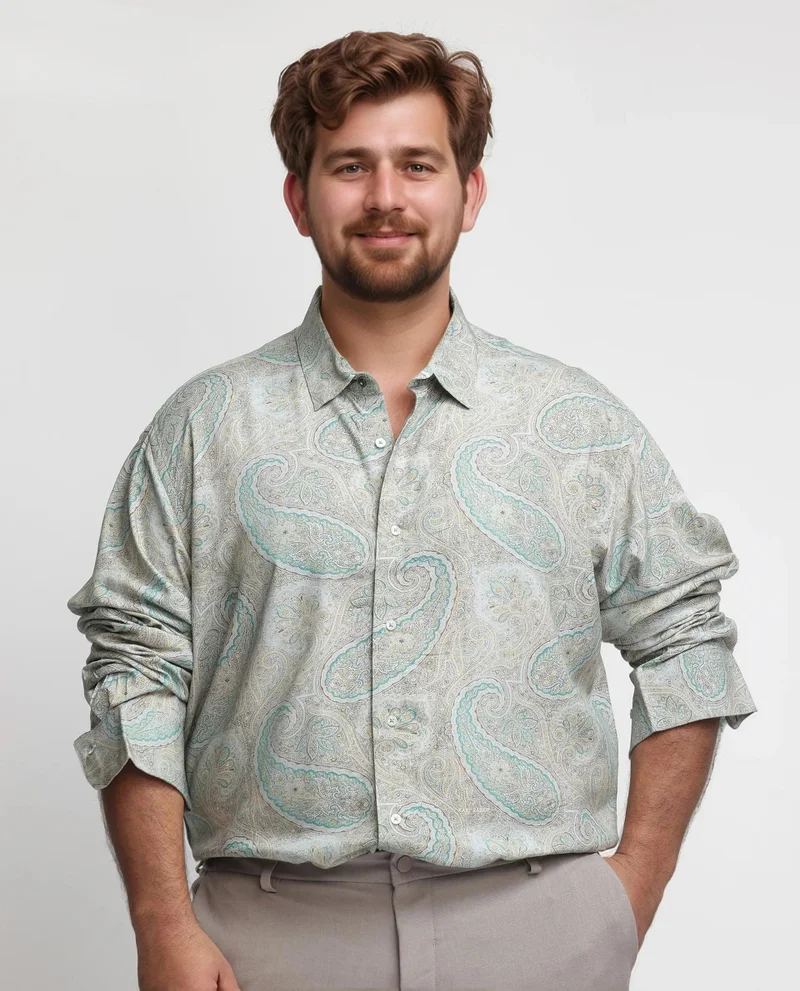 Rare Rabbit Men's Ornated Paisley Print Shirt
