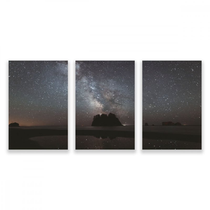 ماركتنا ثلاث لوحات قماشية مودرن بتصميم مناظر طبيعية مع برواز مجوف مقاس (150×70) ثلاث قطع - Image 1