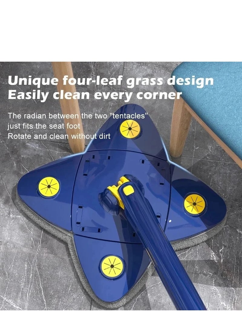 جوسكوين ممسحة Clover المنزلية ذاتية العصر بدون استخدام اليدين، تصميم مبتكر للتنظيف الشامل للأسقف والجدران والنوافذ، أداة تنظيف ذاتية العصر، تشمل رأسين بديلين. - Image 4