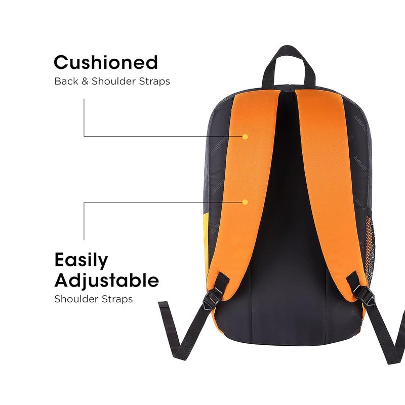 Gear Superior Xl 17L Water Resistant School Bag/Casual Standard 4 Compartment Backpack/College Bag For Men/Women (Grey-Orange) - Image 5