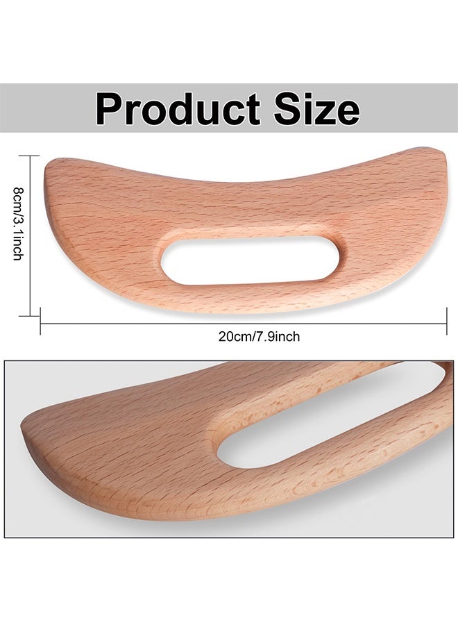 Wood Therapy Gua Sha Full Body Massage Tool, Wooden Lymphatic Drainage Anti Cellulite Sculpting Tool, Muscle Tension Relief Guasha Massager for Face Neck Back Legs, Home Spa Use - Image 2
