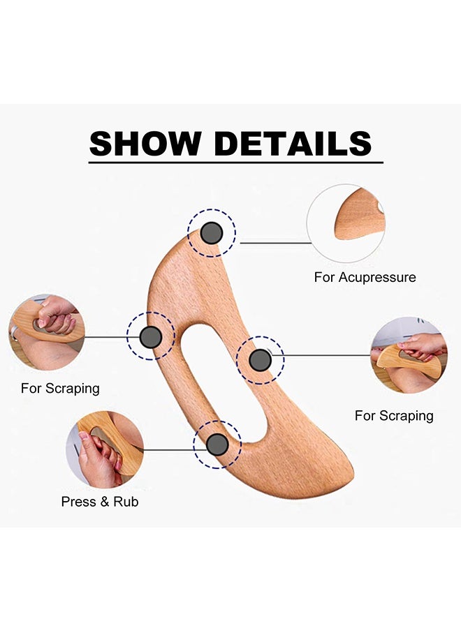 Wood Therapy Gua Sha Full Body Massage Tool, Wooden Lymphatic Drainage Anti Cellulite Sculpting Tool, Muscle Tension Relief Guasha Massager for Face Neck Back Legs, Home Spa Use - Image 3