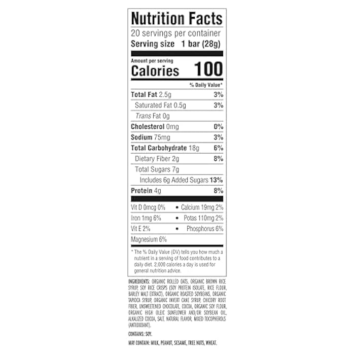 Clif Bar بار كليف ميني - نكهة براوني الشوكولاتة - مصنوع من الشوفان العضوي - 4 جرام بروتين - غير معدّل وراثياً - نباتي - بار طاقة بحجم وجبة خفيفة - 0.99 أونصة (20 عبوة) - Image 2
