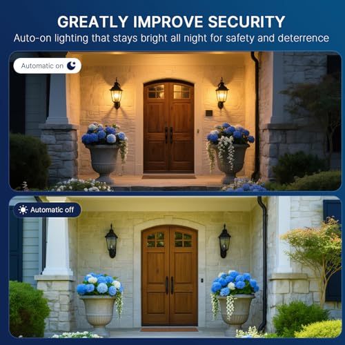 FLSNT Dusk to Dawn Outdoor Sensor ST19 LED Light Bulb, 7W (60W Eqv.), 800LM,Vintage Filament E26 Base, Auto On/Off Photocell Automatic for Energy-Efficient Outdoor Lighting, 2700K Soft White, 4 Pack - Image 3