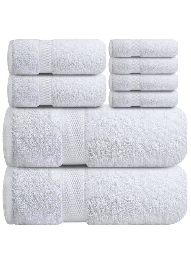 Kingston Kingston Premium White Bath Towel Set - 100% Turkish Cotton 2 Bath Towels, 2 Hand Towels, 2 Washcloths - Soft, Absorbent, Durable – Quick Dry - Perfect for Daily Use  - Image 1